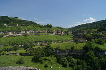 Fototapeta premium Road to the village in the mountains 