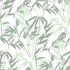 Naklejka na ściany i meble Hand drawn bamboo sketch seamless pattern