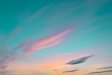 Fototapeta na wymiar Beautiful pink clouds