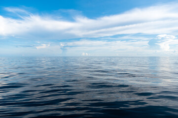 Calm Sea and Blue Sky Background.