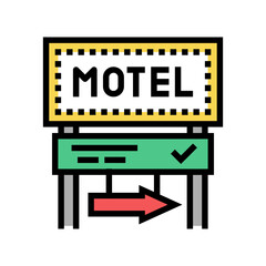 road advertising mark motel color icon vector. road advertising mark motel sign. isolated symbol illustration