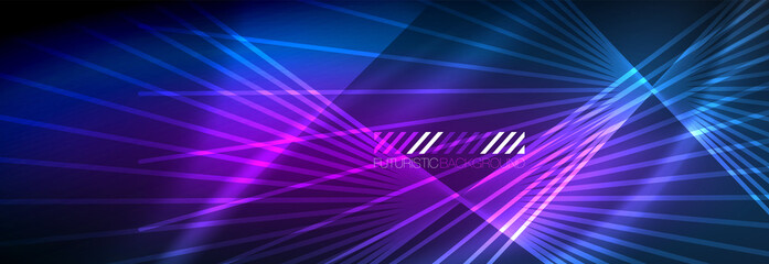 Neon dynamic beams vector abstract wallpaper background. Wallpaper background, design templates for business or technology presentations, internet posters or web brochure covers