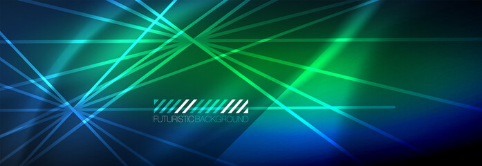 Neon dynamic beams vector abstract wallpaper background. Wallpaper background, design templates for business or technology presentations, internet posters or web brochure covers