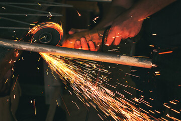 sparks from a grinder