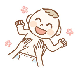 ベビーマッサージのイラスト