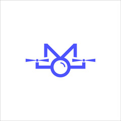 letter M drone logo 