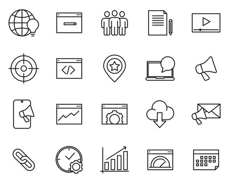 Search Engine Optimization set icon. SEO symbol template for graphic and web design collection logo vector illustration