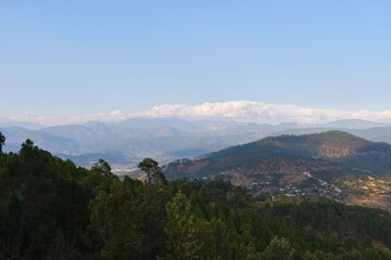 panoramic view of the clouds over the mountains