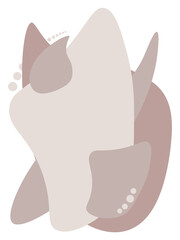 Abstract vector geometry design. Multicolor elements and dots. Beige, brown, muted tone, pastel color, white background. 3:4 ratio. 36 x 48 inches. 2592 x 3456 pixels.