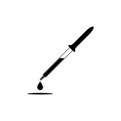 Dropper vector icon with a drop. Isolated illustration and silhouette on white background.