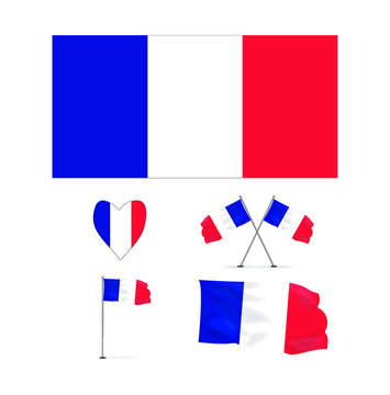 a set of french national flag vector images