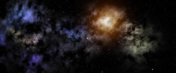Background space with nebula and stars. milky way galaxy with cloud and space dust in the universe. 3d illustration