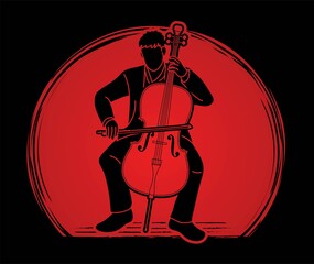 Cello Musician Orchestra Instrument Graphic Vector