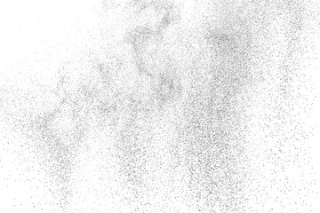 Distressed black texture. Dark grainy texture on white background. Dust overlay textured. Grain noise particles. Rusted white effect. Grunge design elements. Vector illustration, EPS 10.