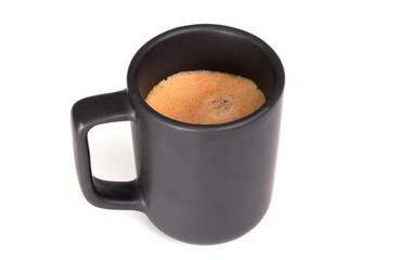 Black coffee mug with espresso isolated