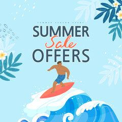 summer shopping event illustration. Banner
