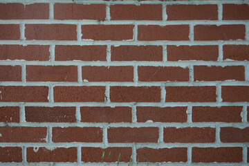 Photograph of a real wall made of natural Red bricks