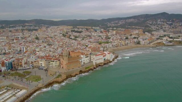 Spain. Aerial drone view in village of Spain. 4k Video