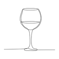 Continuous one line drawing red wine. Vector illustration. Black line art on white background.