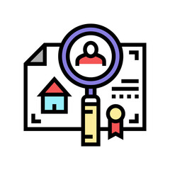 checking tenant recommendations color icon vector. checking tenant recommendations sign. isolated symbol illustration