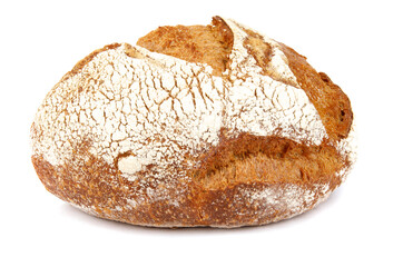 Loaf of bread isolated on white background.
