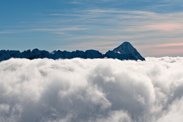 Krivan, the national mountain of Slovaks. Tatra Mountains Poland, Tatra Mountains Slovakia, clouds, sea of clouds.
