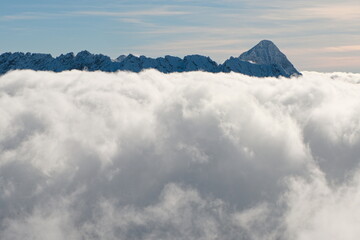 Krivan, the national mountain of Slovaks. Tatra Mountains Poland, Tatra Mountains Slovakia, clouds, sea of clouds.