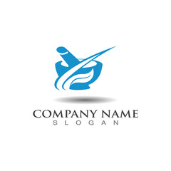 Herbal Medical traditional of pharmacy clinic vector logo design template