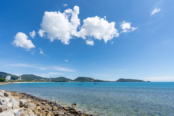 A bright day with clear sky at Kalim, Patong, Phuket