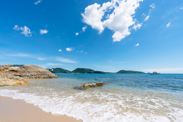 A bright day with clear sky at Kalim, Patong, Phuket