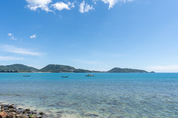 Fototapeta premium A bright day with clear sky at Kalim, Patong, Phuket