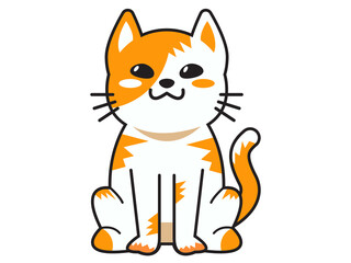 cute cat or kitten Animal meow, cartoon fluffy pets exact vector collection. Illustration cartoon meow cat