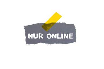 Nur online - Gelber Klebestreifen und grauer leerer Zettel