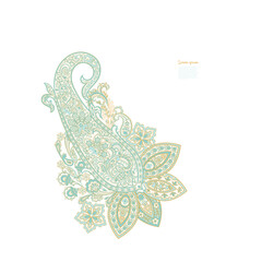 Paisley vector isolated pattern. Damask style Vintage illustration