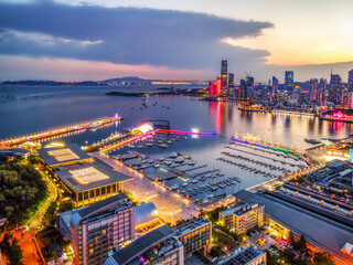 Fototapeta premium Aerial photo of Qingdao Olympic Sailing Center