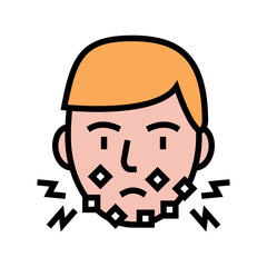injury face after shave color icon vector. injury face after shave sign. isolated symbol illustration