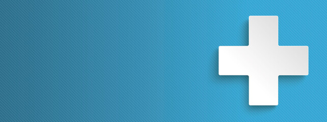 Obraz premium Blue Banner White Medicine Cross