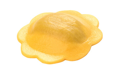 ravioli in the shape of a flower, isolated on white background