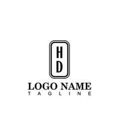 Obraz na płótnie Canvas HD Monogram Simple Intial Logo Design Template