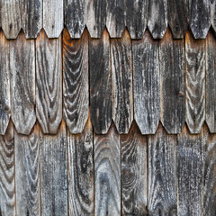 Old weathered wooden shingle surface