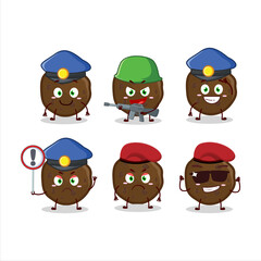 A dedicated Police officer of chocolate cookies mascot design style