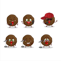 A Cute Cartoon design concept of chocolate cookies singing a famous song