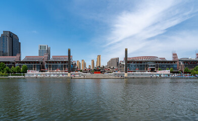 Obraz premium Street View of modern architecture along Haihe River in Tianjin