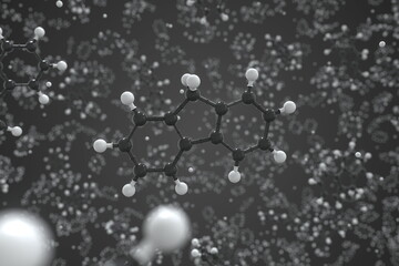 Fluorene molecule made with balls, scientific molecular model. Chemical 3d rendering