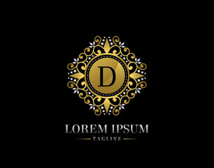 Luxury Boutique Letter D Logo Design. Graceful Ornate Icon Vector Design.