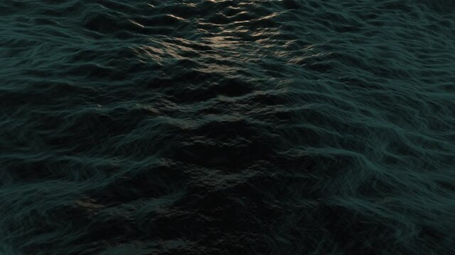 Big ocean waves. 
Stormy sea with a rising sun and strong winds. Animation. ProRes 4444. Loop.
