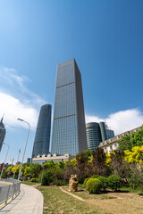 Fototapeta premium Street View of modern architecture along Haihe River in Tianjin