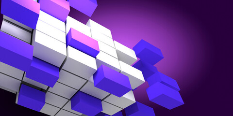 3D abstract background cubes. 3d illustration