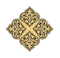 Decorative elegance luxury patterns baroque gold stock illustration