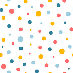 Seamless geometric vector pattern with colorful confetti. Festive vector background. Isolated